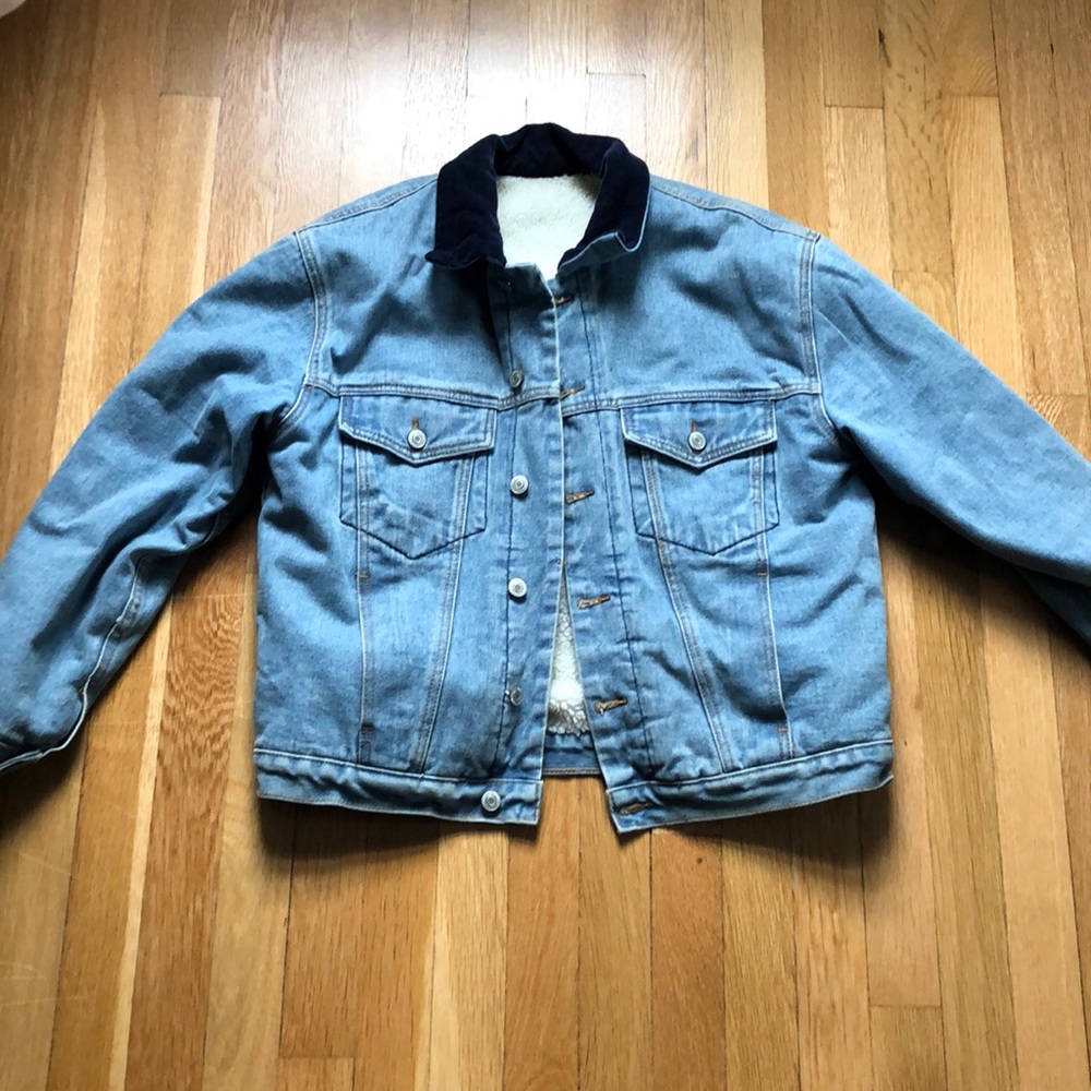 John Galt denim jacket fleece interior size small